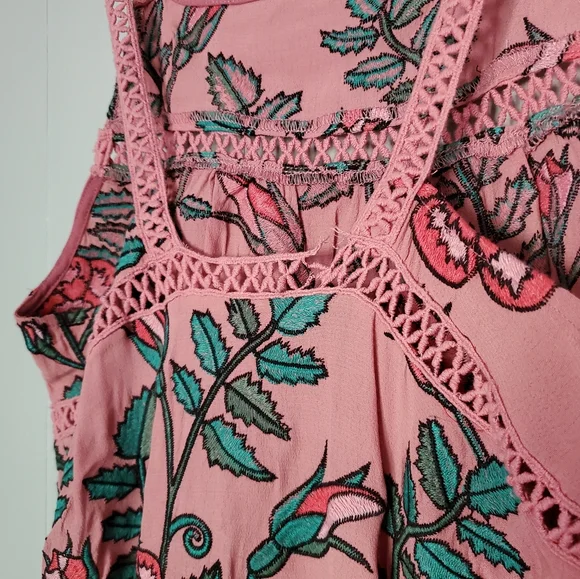 For Love and Lemons Rosali Tank Dress Pink Floral Cutout Sleeveless Dress - Picture 6 of 6